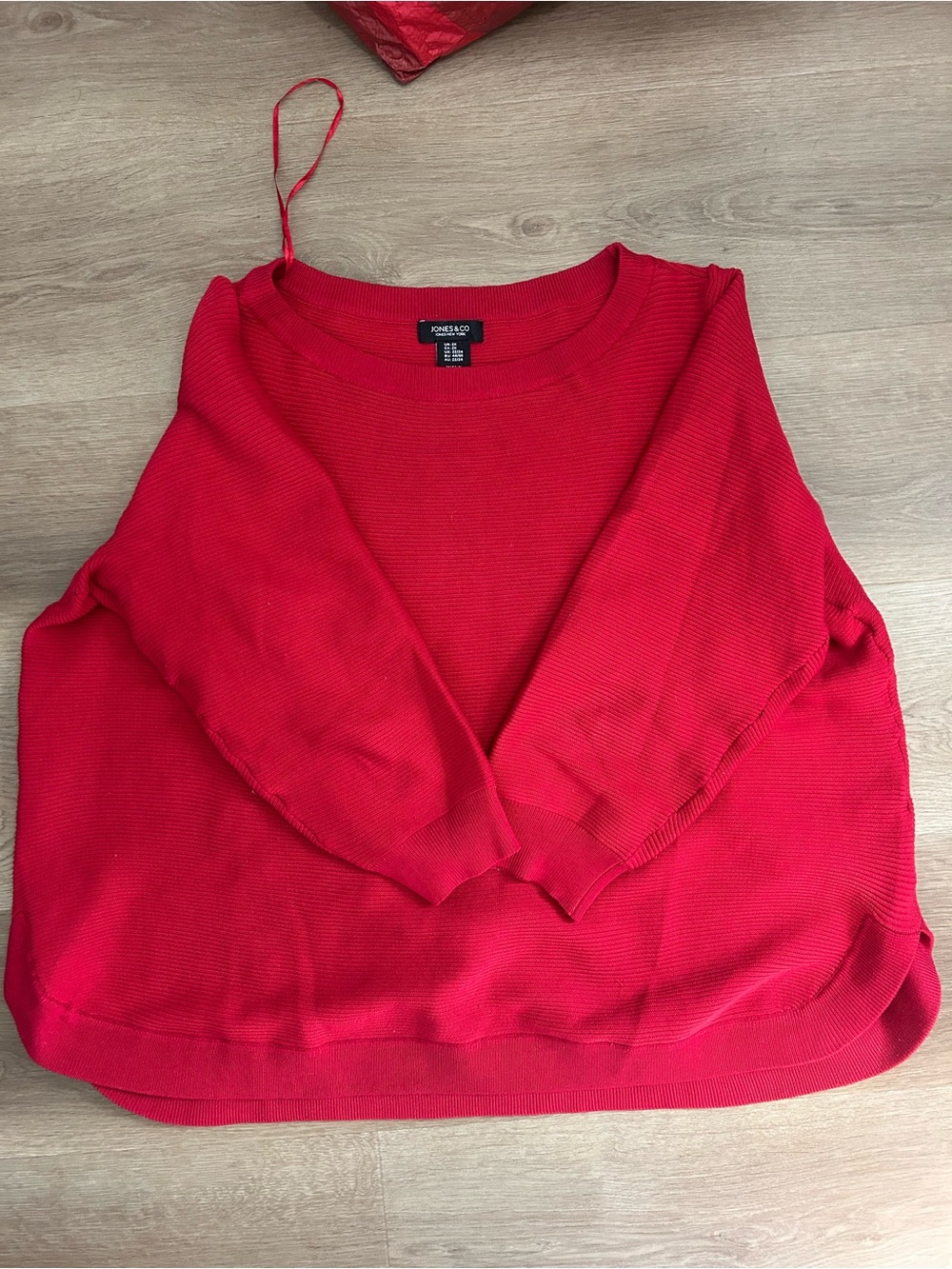 Red Knit Crewneck Sweater for Women